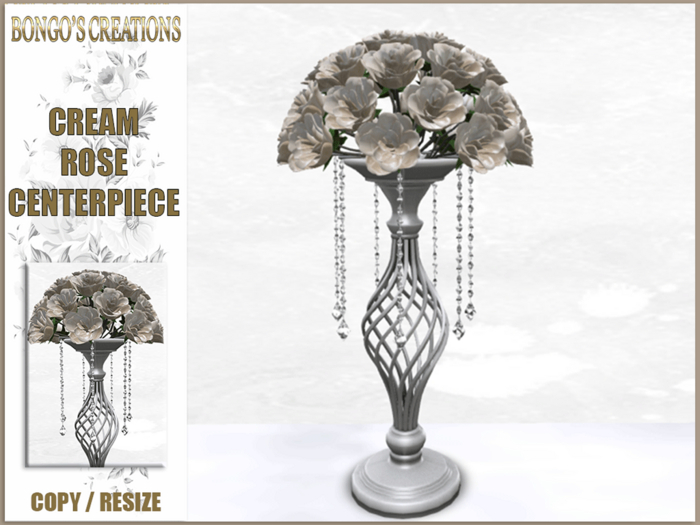 BMC5364 - (Bongo's creations) CREAM ROSE CENTERPIECE