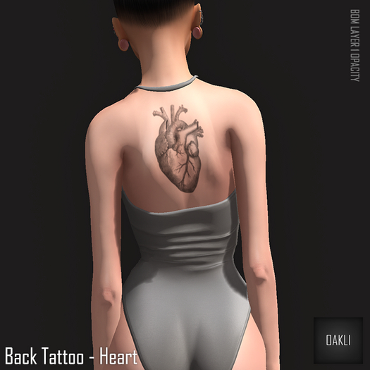 [OAKLI] Back Tattoo - Heart
