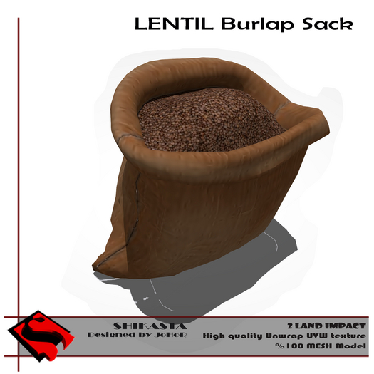 Lentil Burlap Sack