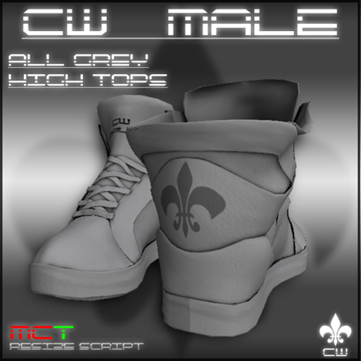 .:CW MALE:. Grey High Tops