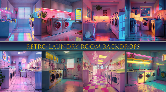SATO - Retro Laundry Room Blogger backdrop Textures
