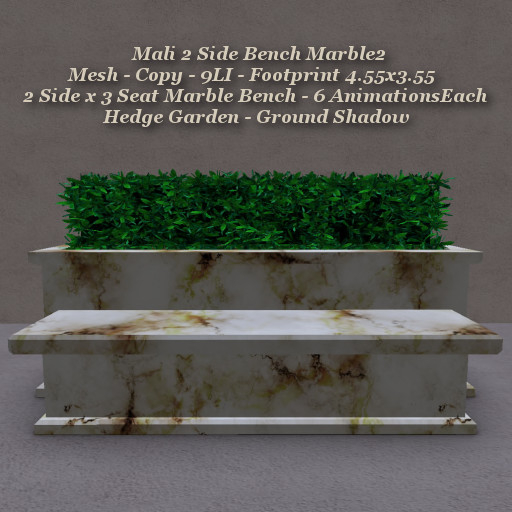 Mali 2 Side Bench Marble2