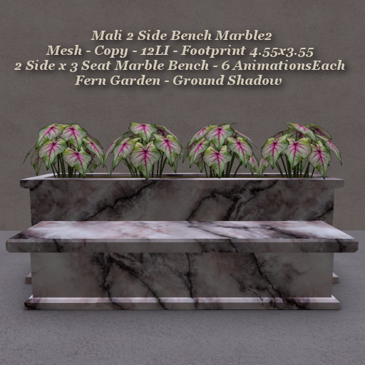 Mali 2 Side Bench Marble3