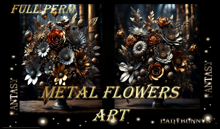 Full Perm Art -Metal Flowers Art Full Perm