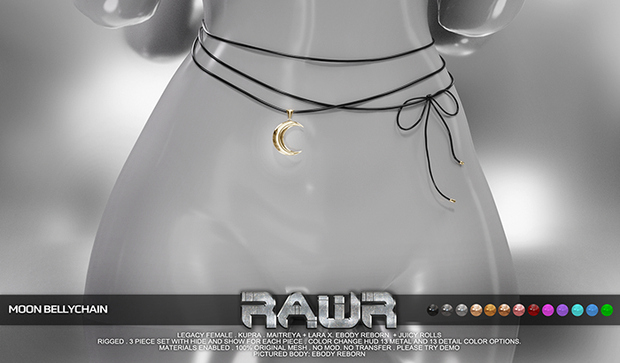 RAWR! Moon Bellychain (add me)