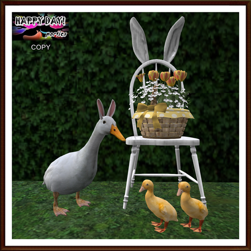 Easter - Bunny Chair - White and Yellow