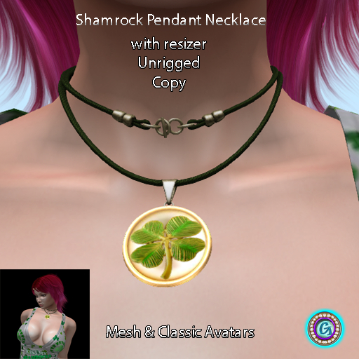 G * Shamrock Pendant Necklace