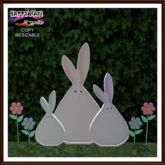 Easter - Resizable Fat Bunnies and Flowers