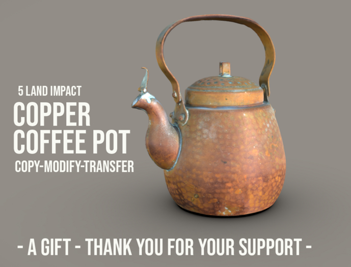 Copper coffee pot - - A GIFT -