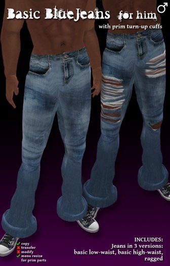 Basic Blue Jeans for HIM (3 versions)
