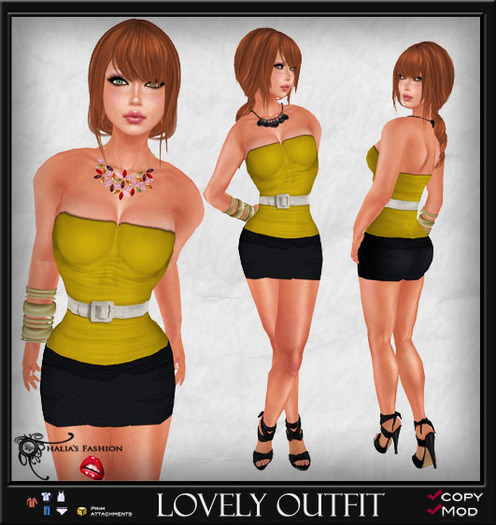*Thalia* Lovely Outfit - Gold (Bracelets Included)