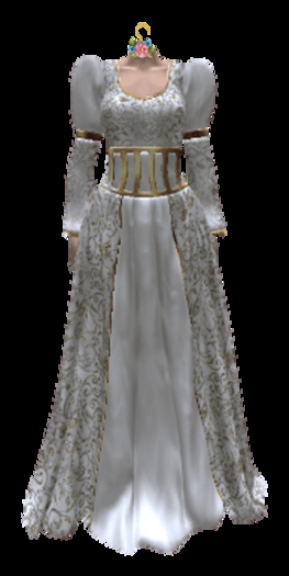 UY -  Constance Gown - WHITE & GOLD -  GIFT BOX