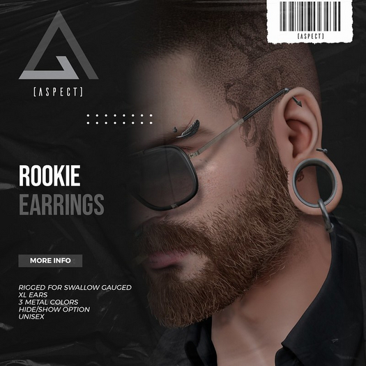 [ Aspect ] Rookie Earrings Swallow Gauged XL Ears