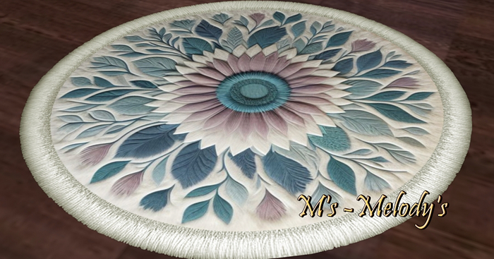 M's -RoundCarpet  / rug /  - "Florusorbis"