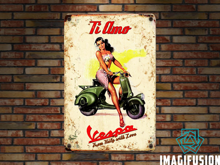 Vintage Metel Sign Vespa