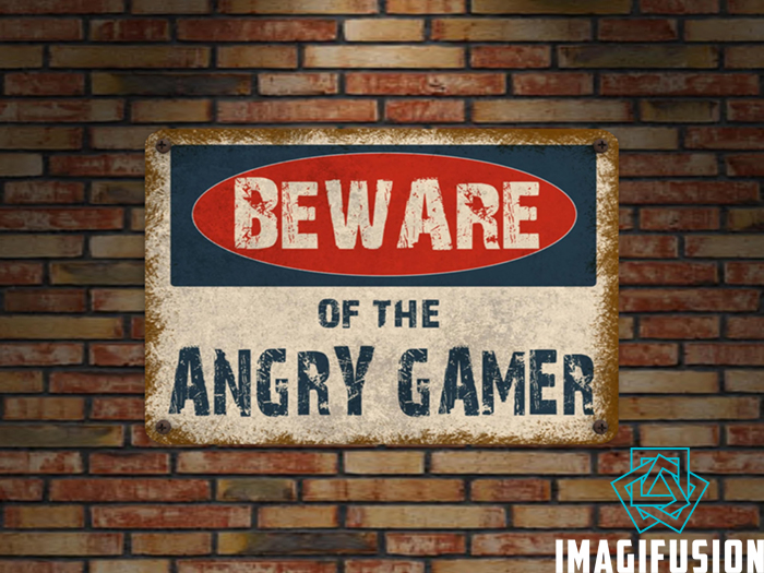 *Vintage Metal Sign - Angry Gamer*