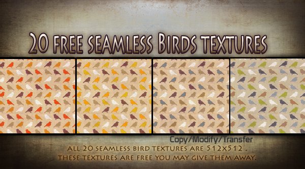 20 Free seamless colorful birds textures