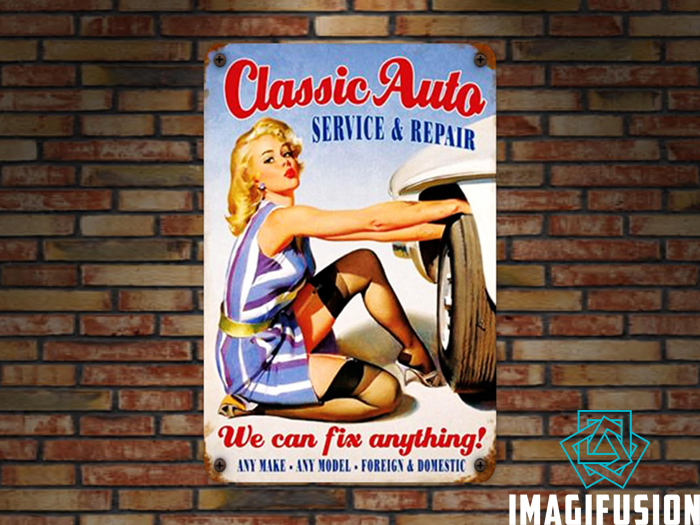 *Vintage Metal Sign - Classic Auto*