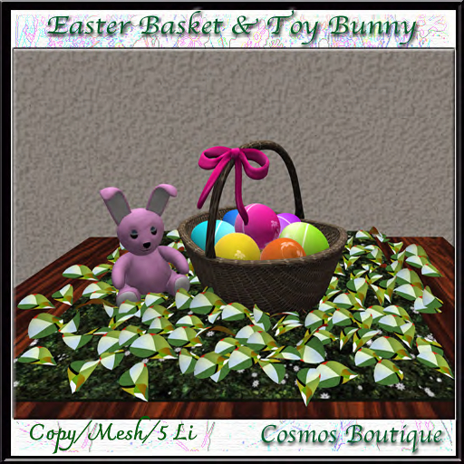 Cosmos Easter Basket & Toy Bunny (BOX)