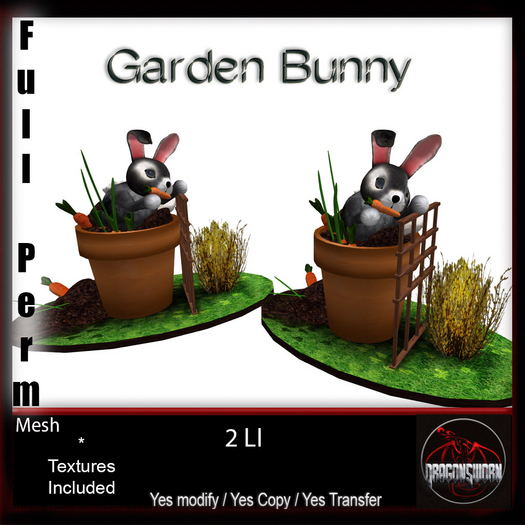 Full Perm Garden Bunny in a pot