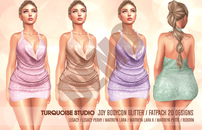 [TS] JOY BODYCON GLITTER WATERFALL CLEAVAGE  - Maitreya Lara and Lara X - Petite - Legacy - Perky - Reborn [DEMO]