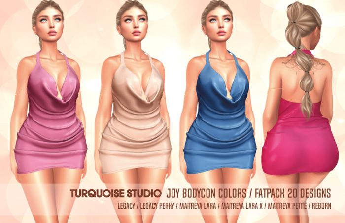[TS] JOY BODYCON COLORS WATERFALL CLEAVAGE  - Maitreya Lara and Lara X - Petite - Legacy - Perky - Reborn [FATPACK]