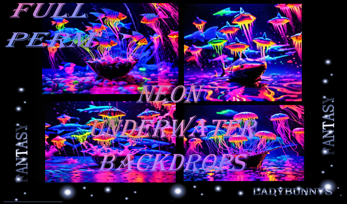 Fantasy Background Textures-Neon Underwater Backdrops Full Perm