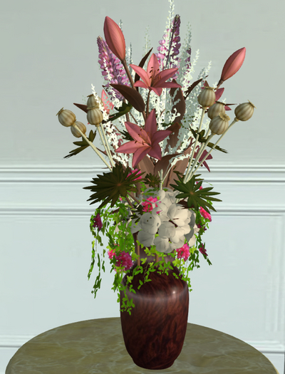 Song's Burgandy Vase of Lilies