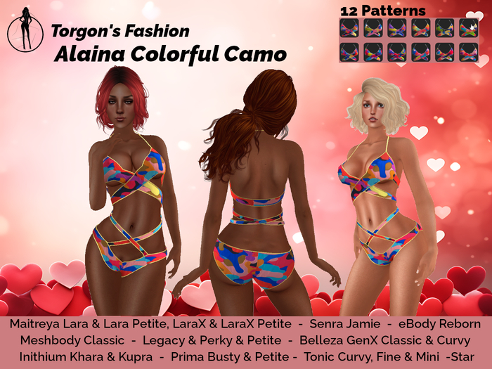 Torgon's Fashion 'Alaina Colorful Camo Fatpack'  (t2081)