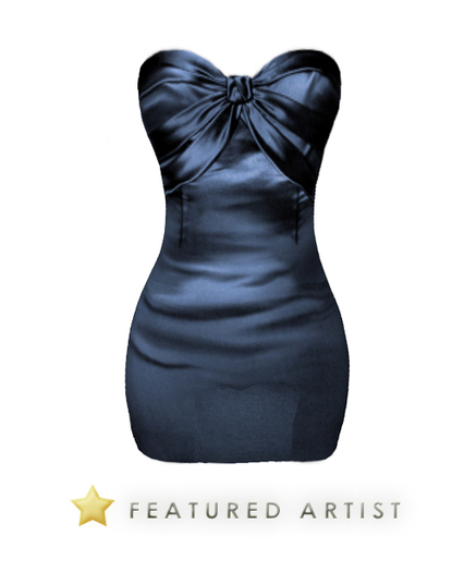 FASHION - Satin Mini Dress - Bleu