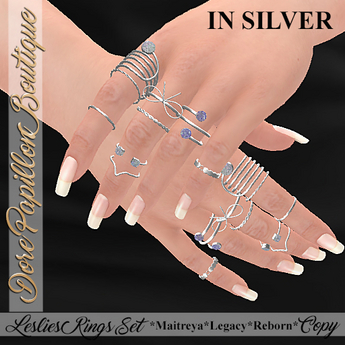 Second Life Marketplace - DPB Leslies Rings Set (S) - Opal 2 *Maitreya ...