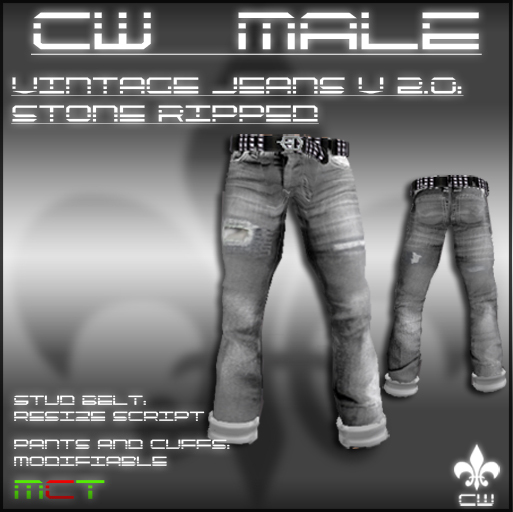 .:CW MALE:. STONE VINTAGE JEANS V2.0 - RIPPED