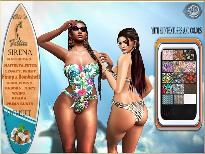 Oli's Follies Sirena swimsuit  maitreya, petite, Larax, legacy, perky, reborn, juicy, waifu, genx curvy, prima, khara, 