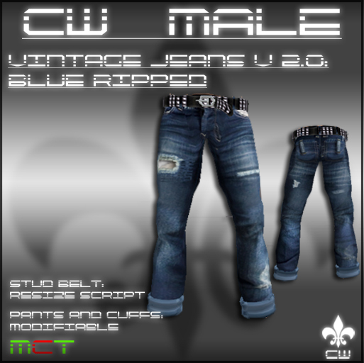 .:CW MALE:. BLUE VINTAGE JEANS V2.0 - RIPPED