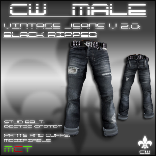 .:CW MALE:. BLACK VINTAGE JEANS V2.0 - RIPPED