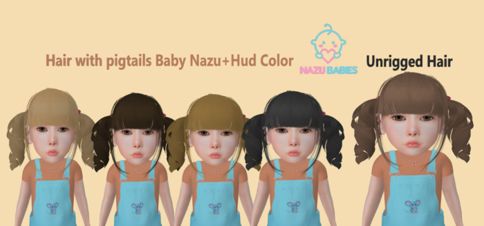 Hair with pigtails Breeze+ Hud Color