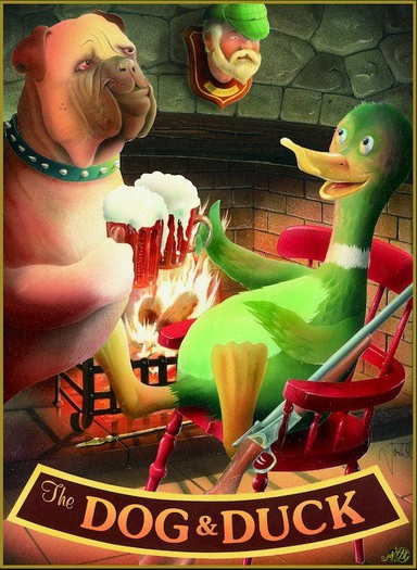 Irish Sign-The Dog & Duck