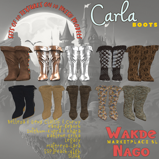 WN  Carla Boots - Set of 10 for Legacy