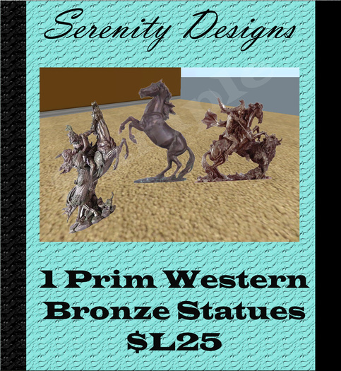 3 Bronze Western Statues