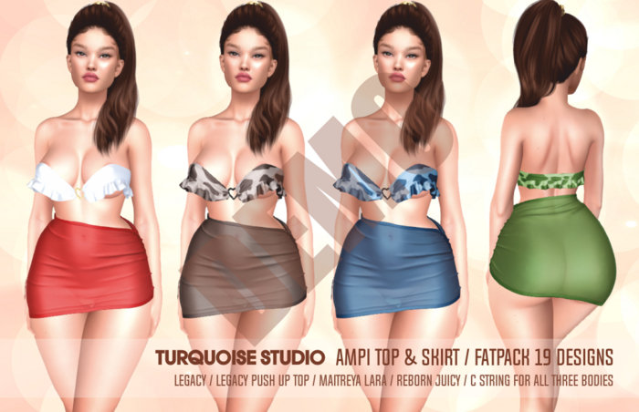 [TS AMPI ] TOP & SKIRT - Legacy  - Legacy Push Up Top - Maitreya Lara - Reborn Juicy - With C String [DEMO]