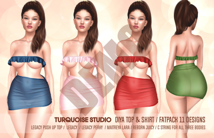 [TS DIYA] TOP & SKIRT - Legacy Classic / Perky / Leg PushUp Top - Maitreya Lara - Reborn Juicy - With C String [DEMO]