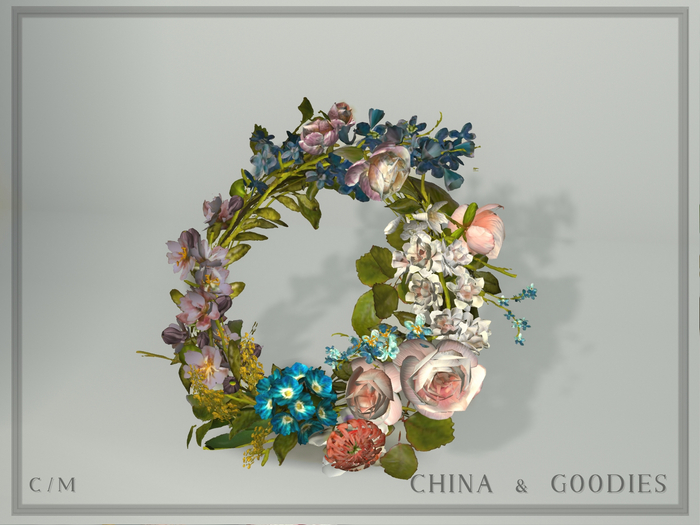 Floral Wreath "Roses & Morning glories" -C&G-