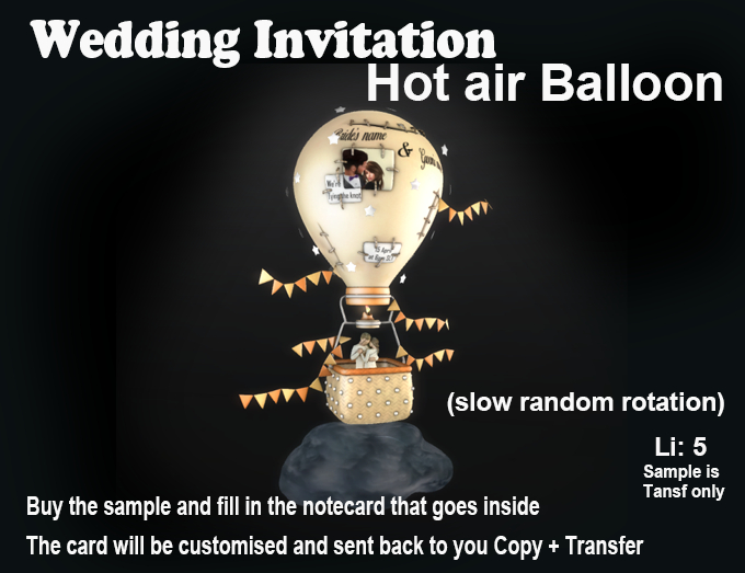 Wedding Invitation - Hot Air Balloon