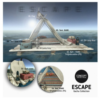 Second Life Marketplace - Concept} 04. Escape. Bed. RARE