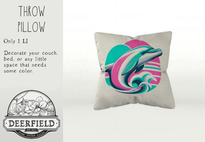 Dolphin Splash PIllow - DEERFIELD Design