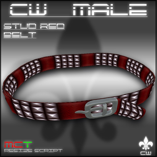 .:CW MALE:. Studded Red Belt