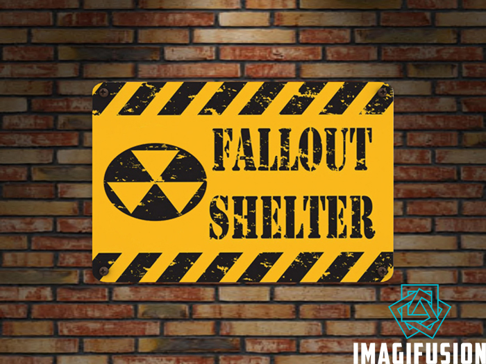 *Vintage Metal Sign - Fallout Shelter*
