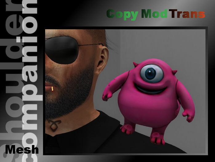 pink one eyed monster (shoulder companion)