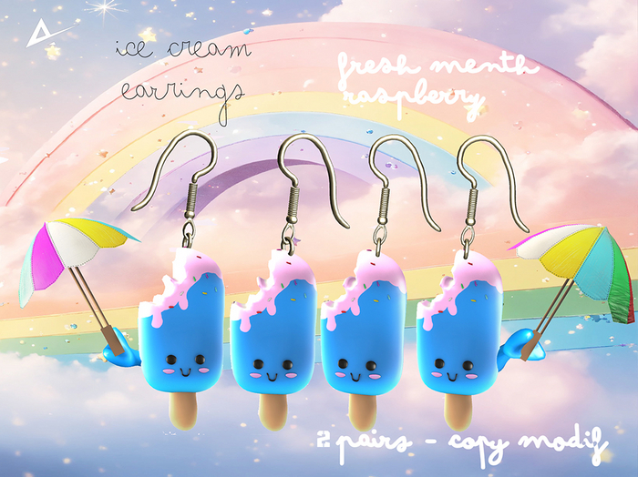 Akikazu Earing Ice Cream Fresh Menth Raspberry & Sunlight ❤️❤️ all size