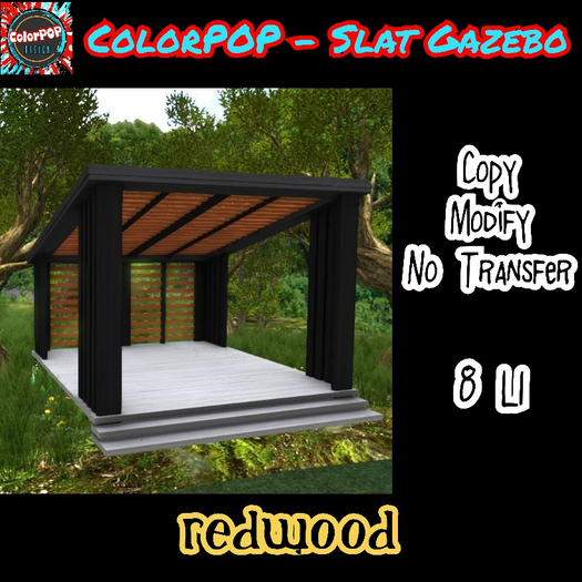 ColorPOP - Slat Gazebo - Redwood